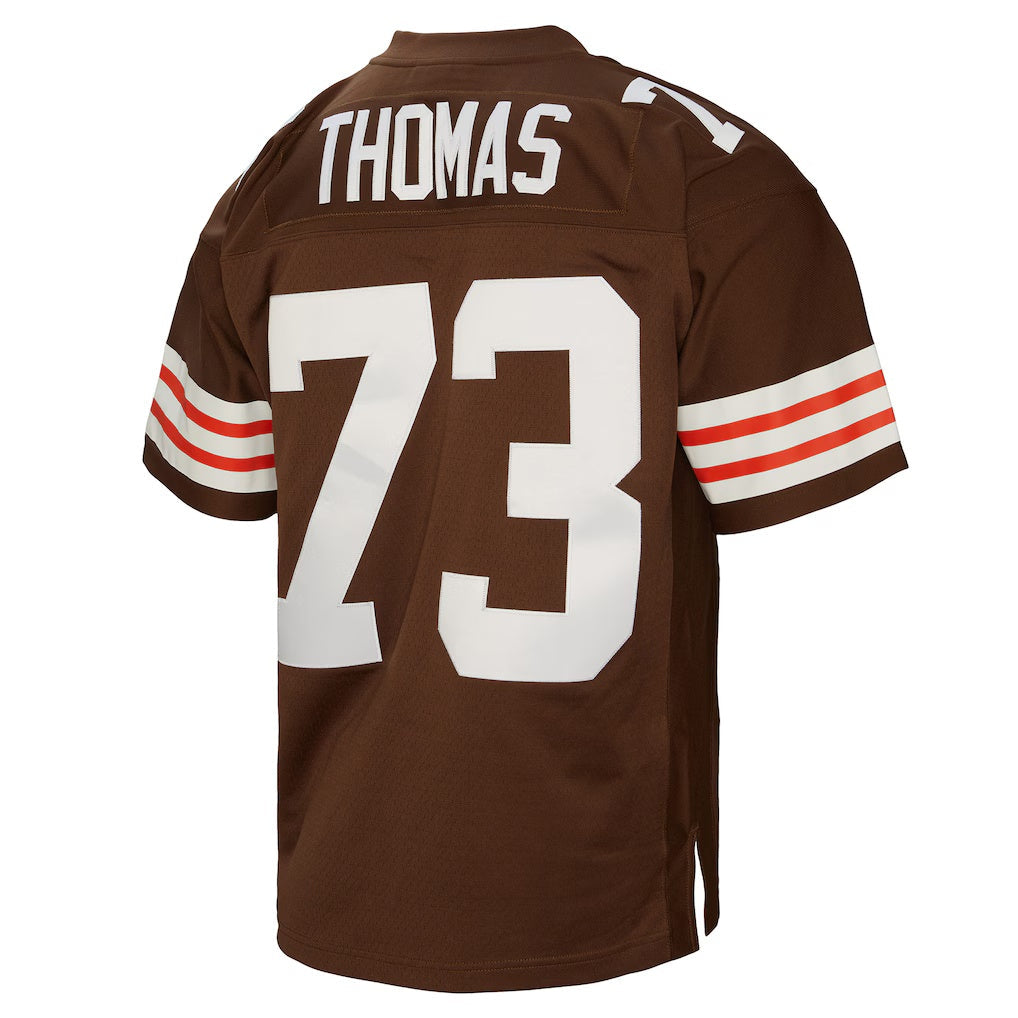 Qdoa C.Browns #73 Joe Thomas Mitchell & Ness Brown Legacy Replica Stitched Jerseys