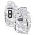 Qdoa C.Browns #8 Dillon Gabriel Player Arctic Camo Salute to Service Hoodies Limited Game Stitched Jerseys
