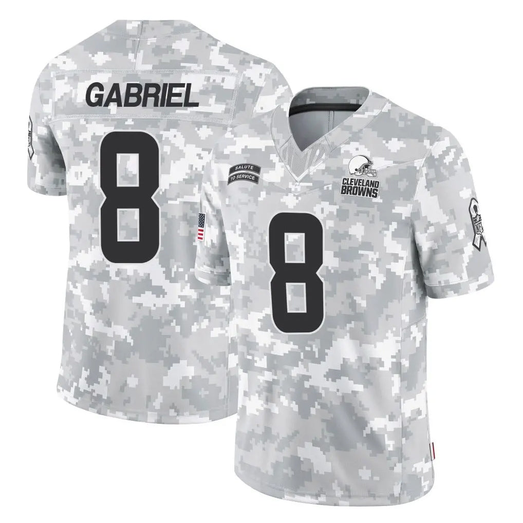 Qdoa C.Browns #8 Dillon Gabriel Player Arctic Camo Salute to Service Limited Home Game Stitched Jerseys