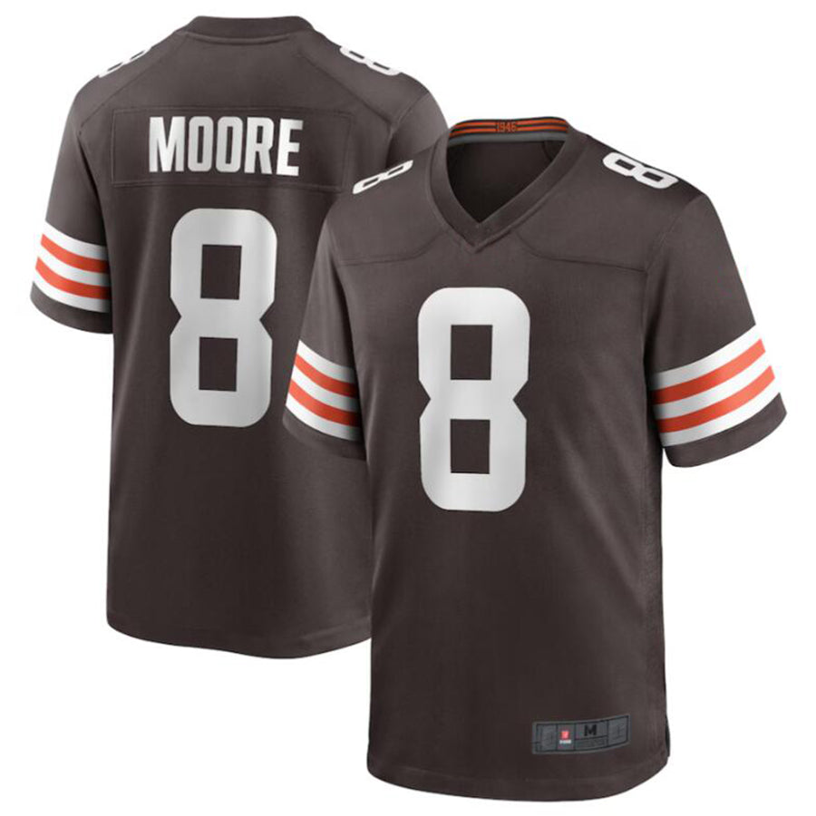 Qdoa C.Browns #8 Elijah Moore Brown Game Retired Player Jersey American Stitched Jerseys