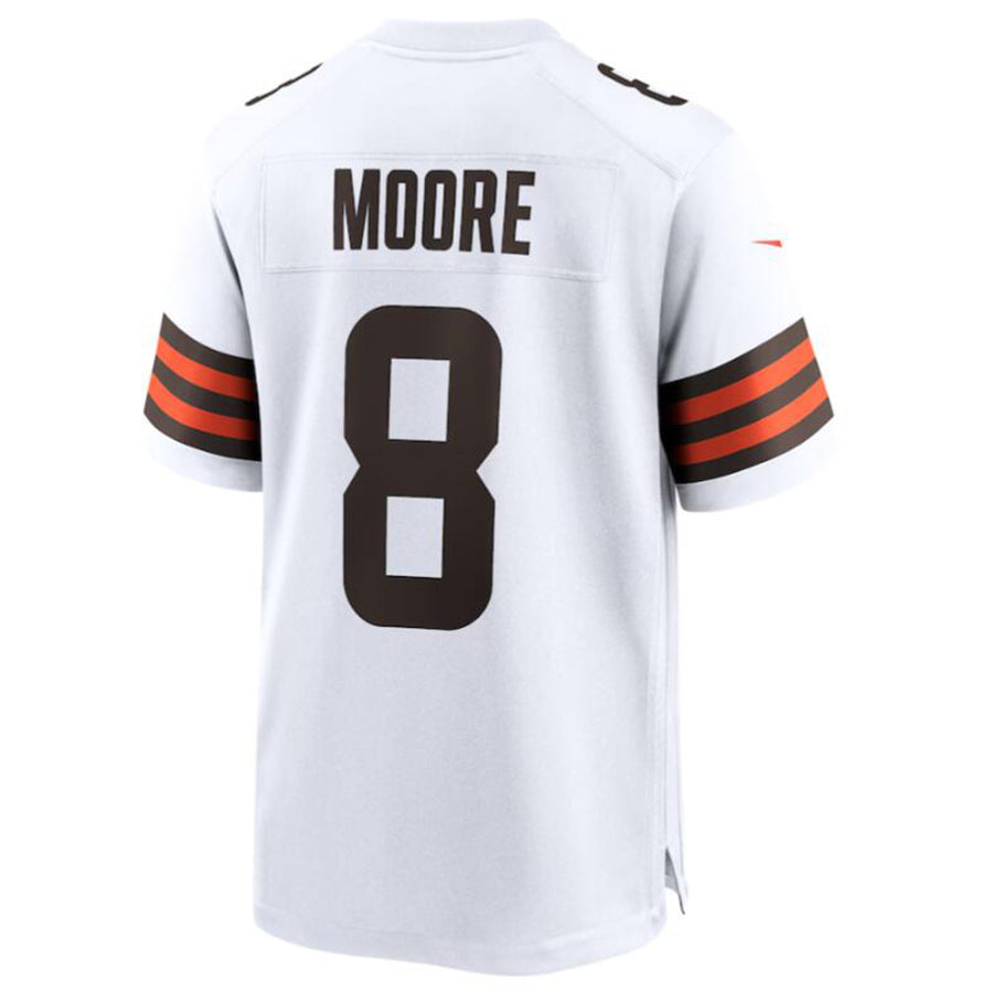 Qdoa C.Browns #8 Elijah Moore White Game Retired Player Jersey American Stitched Jersey