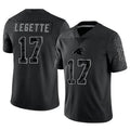 Qdoa C.Panthers #17 Xavier Legette Player Black REFLECTIVE Limited Stitched Jerseys