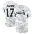 Qdoa C.Panthers #17 Xavier Legette Player Salute to Service Hoodies & T-Shirts Stitched Jerseys