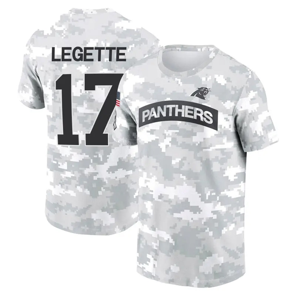 Qdoa C.Panthers #17 Xavier Legette Player Salute to Service Hoodies & T-Shirts Stitched Jerseys