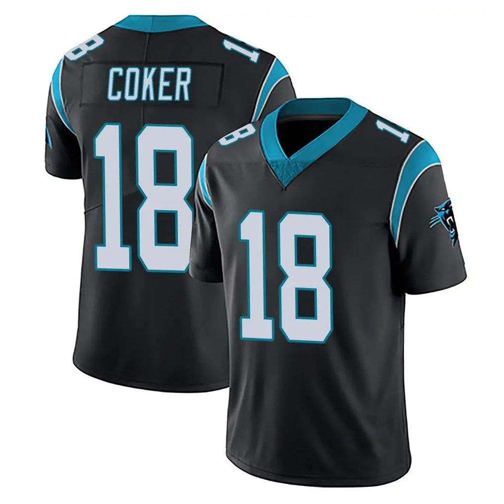 Qdoa C.Panthers #18 Jalen Coker Player Black Vapor Untouchable Limited Game Stitched Jerseys
