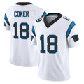 Qdoa C.Panthers #18 Jalen Coker Player White Vapor F.U.S.E. Limited Home Game Stitched Jerseys