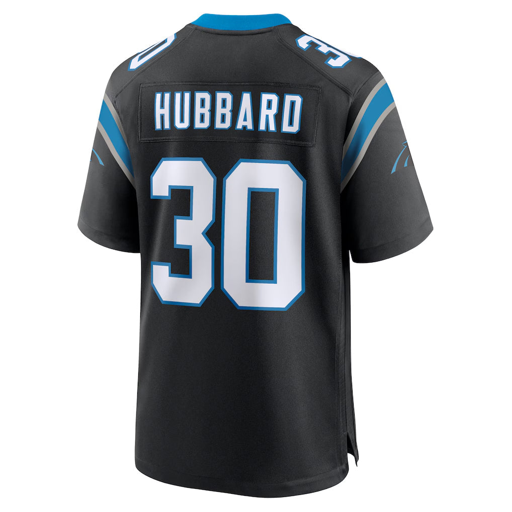 Qdoa C.Panthers #30 Chuba Hubbard Player Black Home Game Stitched Jerseys