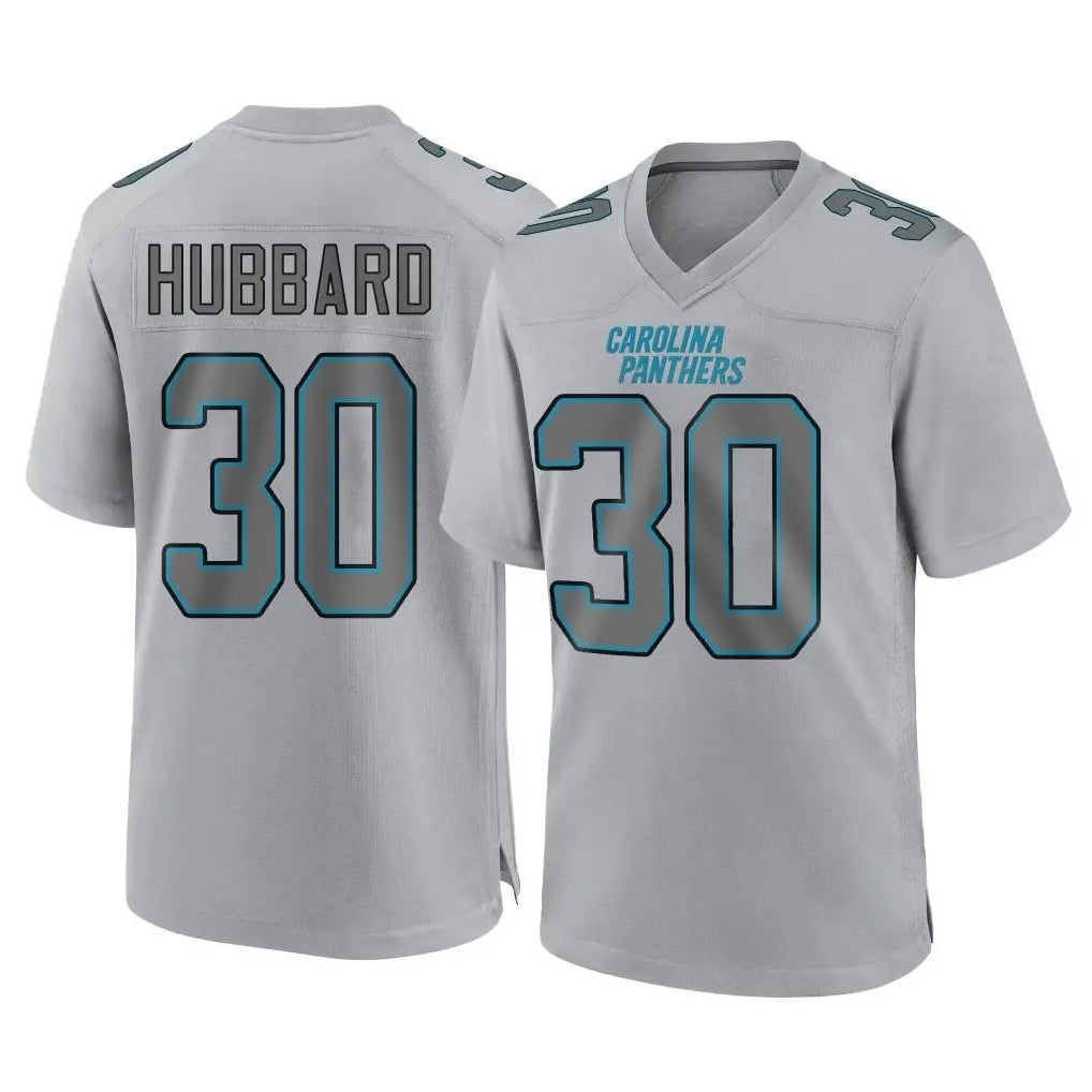 Qdoa C.Panthers #30 Chuba Hubbard Player Gray Atmosphere Fashion Game Stitched Jerseys