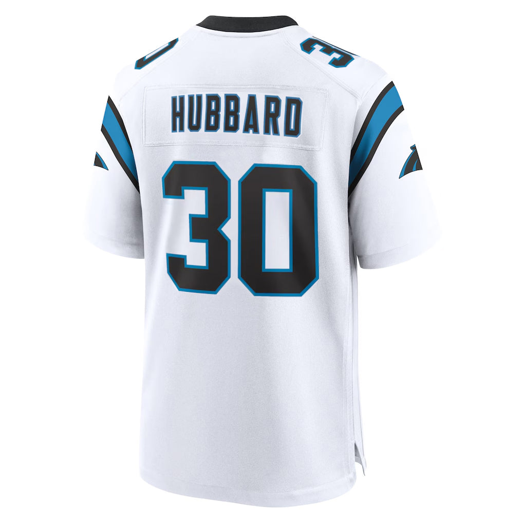 Qdoa C.Panthers #30 Chuba Hubbard Player White Home Game Stitched Jerseys