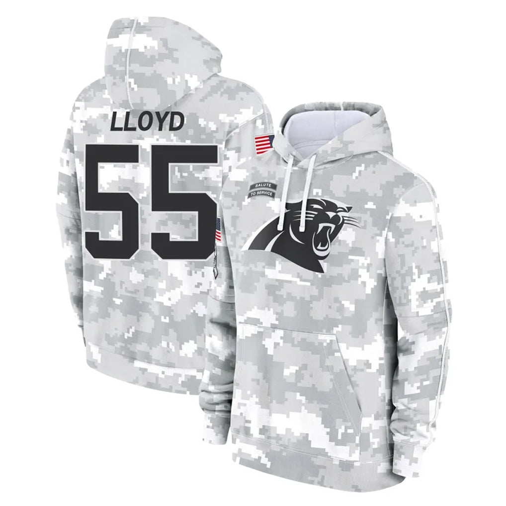 Qdoa C.Panthers #55 Devin Lloyd Player Arctic Camo Salute to Service Pullover Hoodies Limited Game Stitched Jerseys