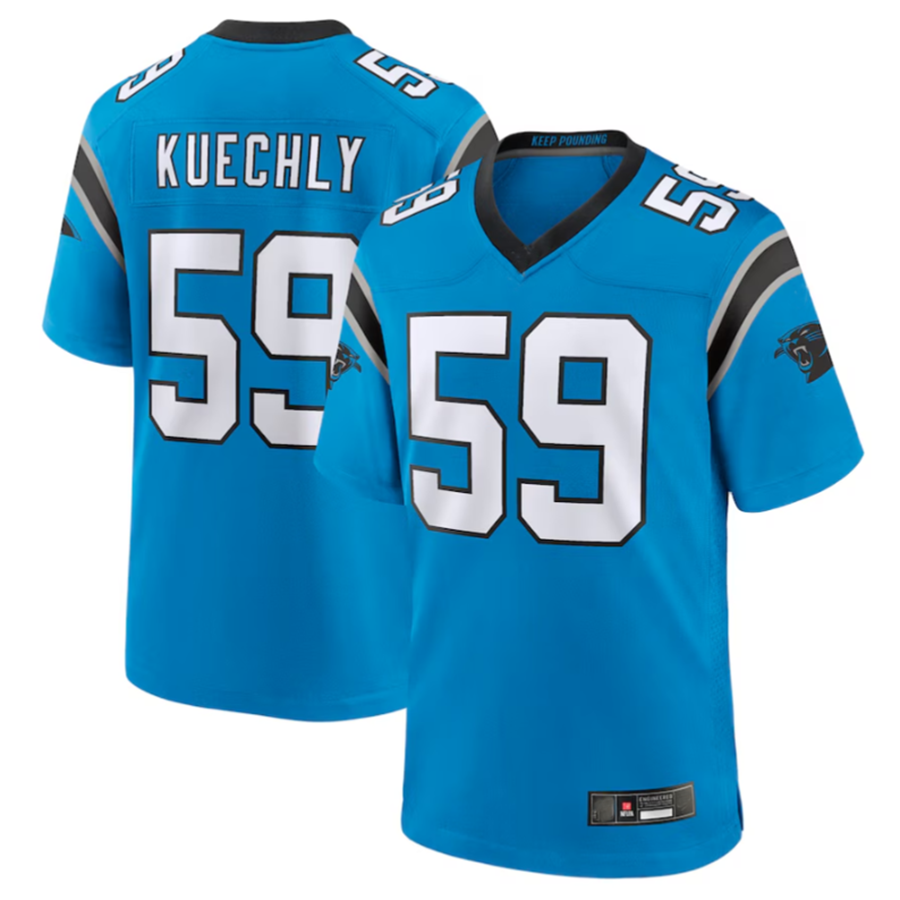 Qdoa C.Panthers #59 Luke Kuechly Blue Retired Player Game Jersey Stitched American Stitched Jerseys