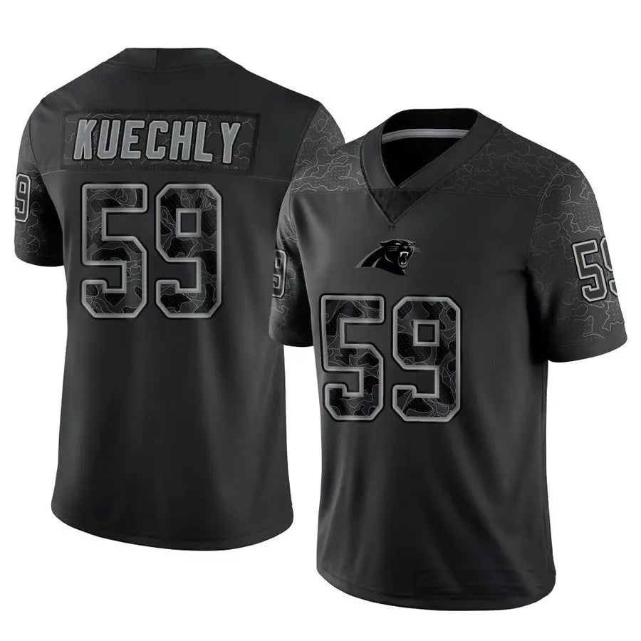 Qdoa C.Panthers #59 Luke Kuechly Player Black REFLECTIVE Limited Stitched Jerseys