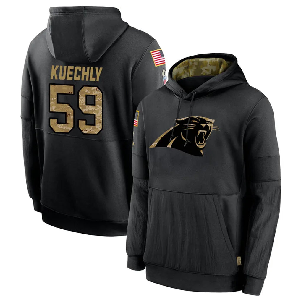 Qdoa C.Panthers #59 Luke Kuechly Player Black Salute To Service Limited Stitched Jerseys