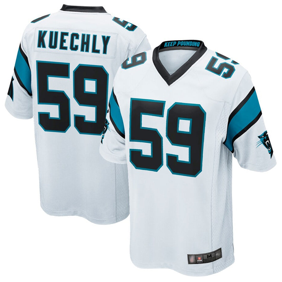 Qdoa C.Panthers #59 Luke Kuechly Player White Home Game Stitched Jerseys