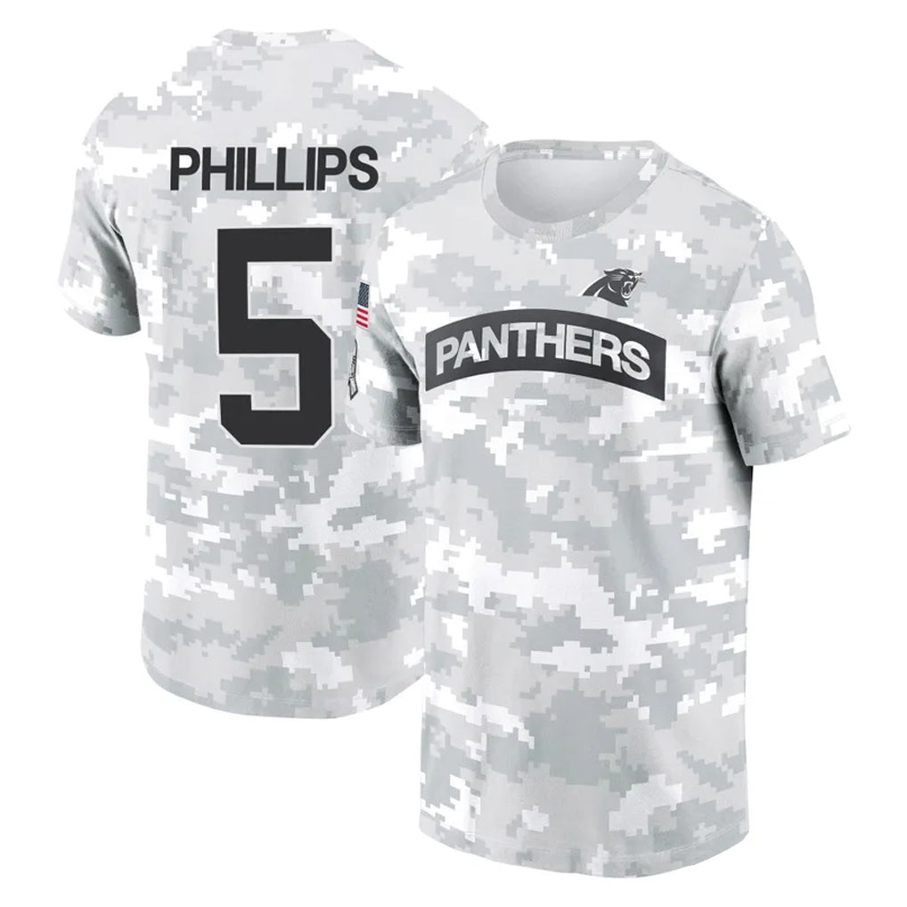 Qdoa C.Panthers #5 Jaelan Phillips Player Arctic Camo Salute to Service T-Shirt Hoodies Stitched Jerseys