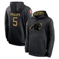 Qdoa C.Panthers #5 Jaelan Phillips Player Black Salute to Service Pullover Hoodies Limited Game Stitched Jerseys