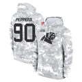 Qdoa C.Panthers #90 Julius Peppers Player Arctic Camo Salute to Service Pullover Hoodies Limited Game Stitched Jerseys