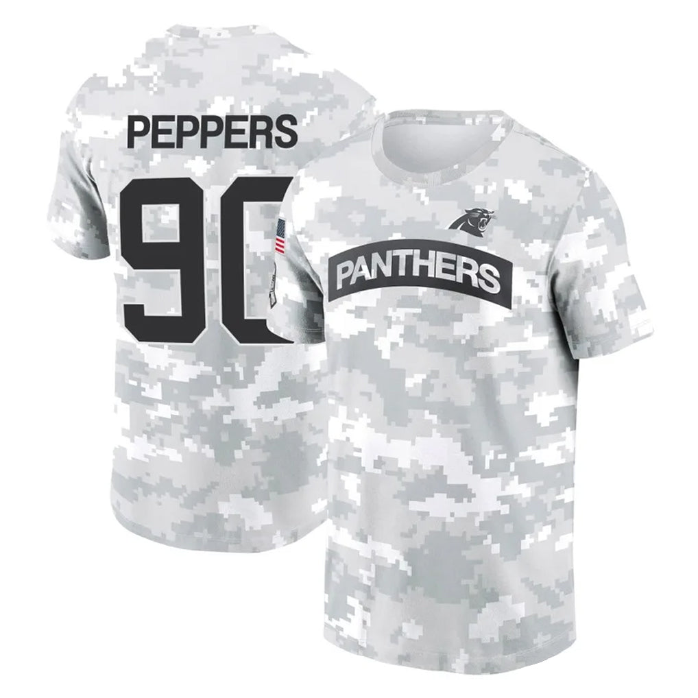 Qdoa C.Panthers #90 Julius Peppers Player Arctic Camo Salute to Service T-Shirt Hoodies Stitched Jerseys