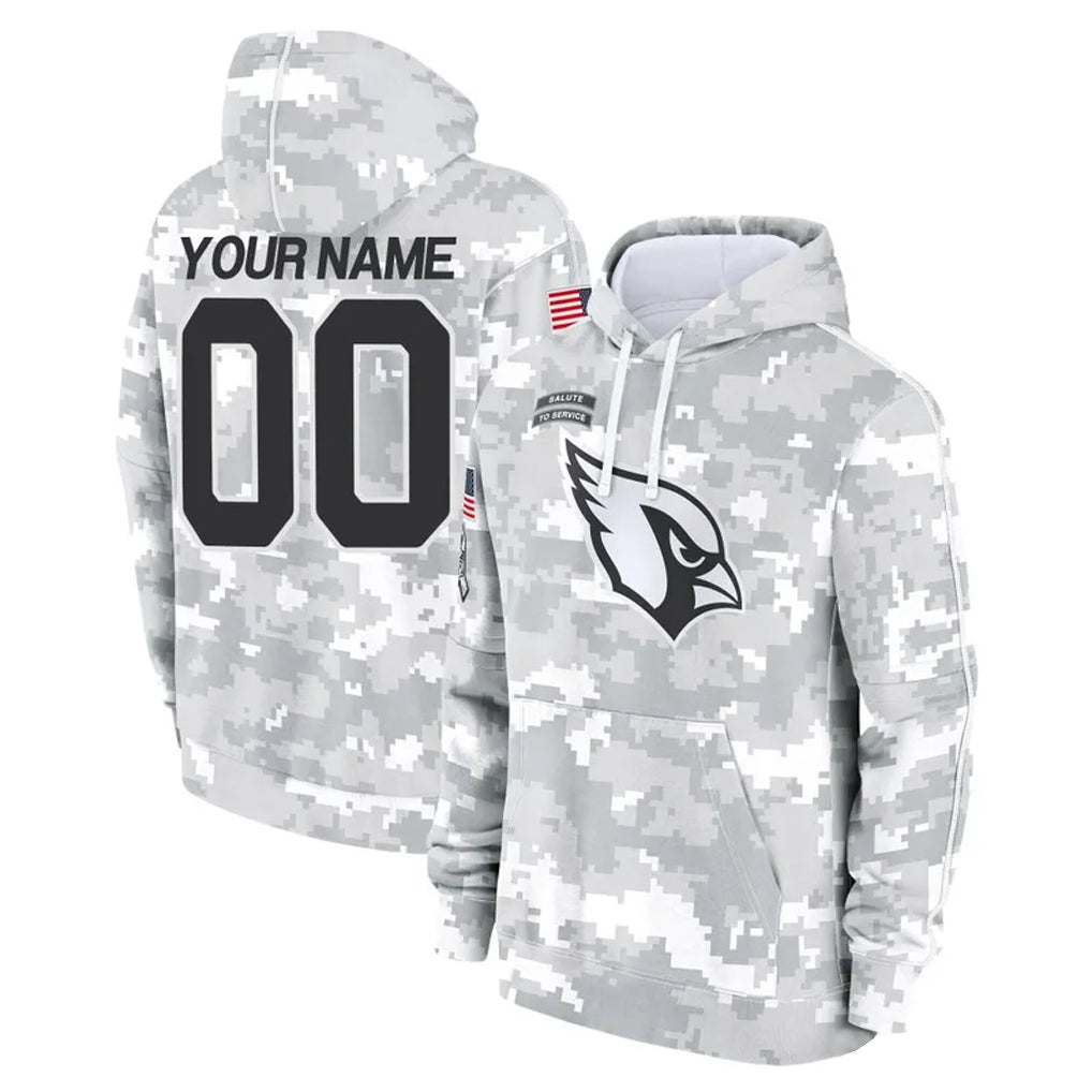 Qdoa Custom A.Cardinals Arctic Camo Salute to Service Limited Hoodie Any Name & Numbers Stitched Jerseys