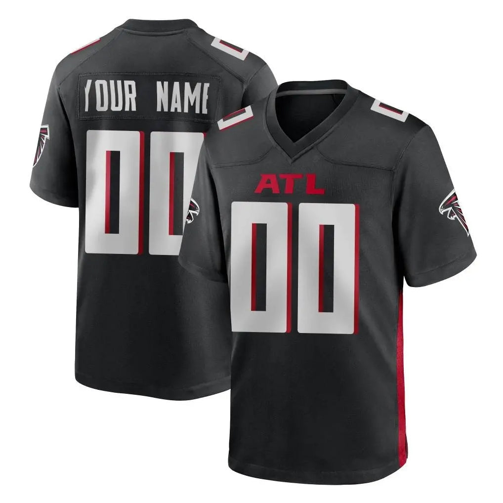 Qdoa Custom A.Falcons Black Home Game Any Name & Numbers Stitched Jerseys