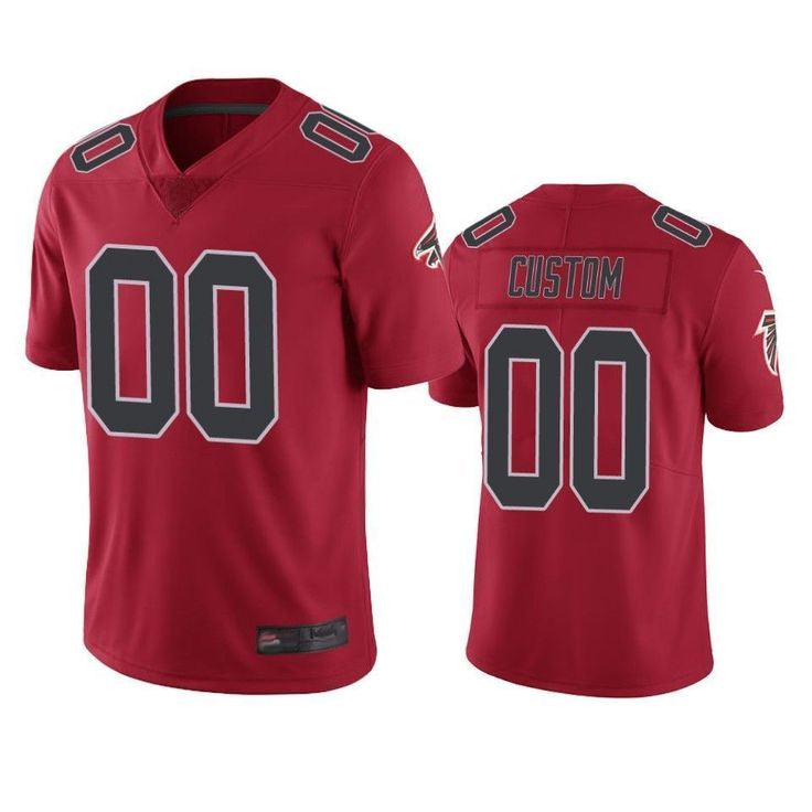 Qdoa Custom A.Falcons Red Color Rush Limited Stitched Jerseys