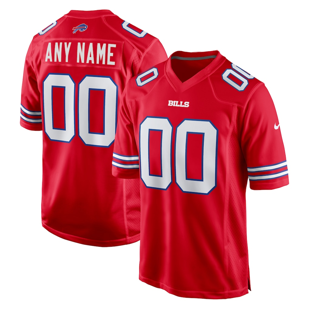 Qdoa Custom B.Bills Red Alternate Game Stitched Jerseys