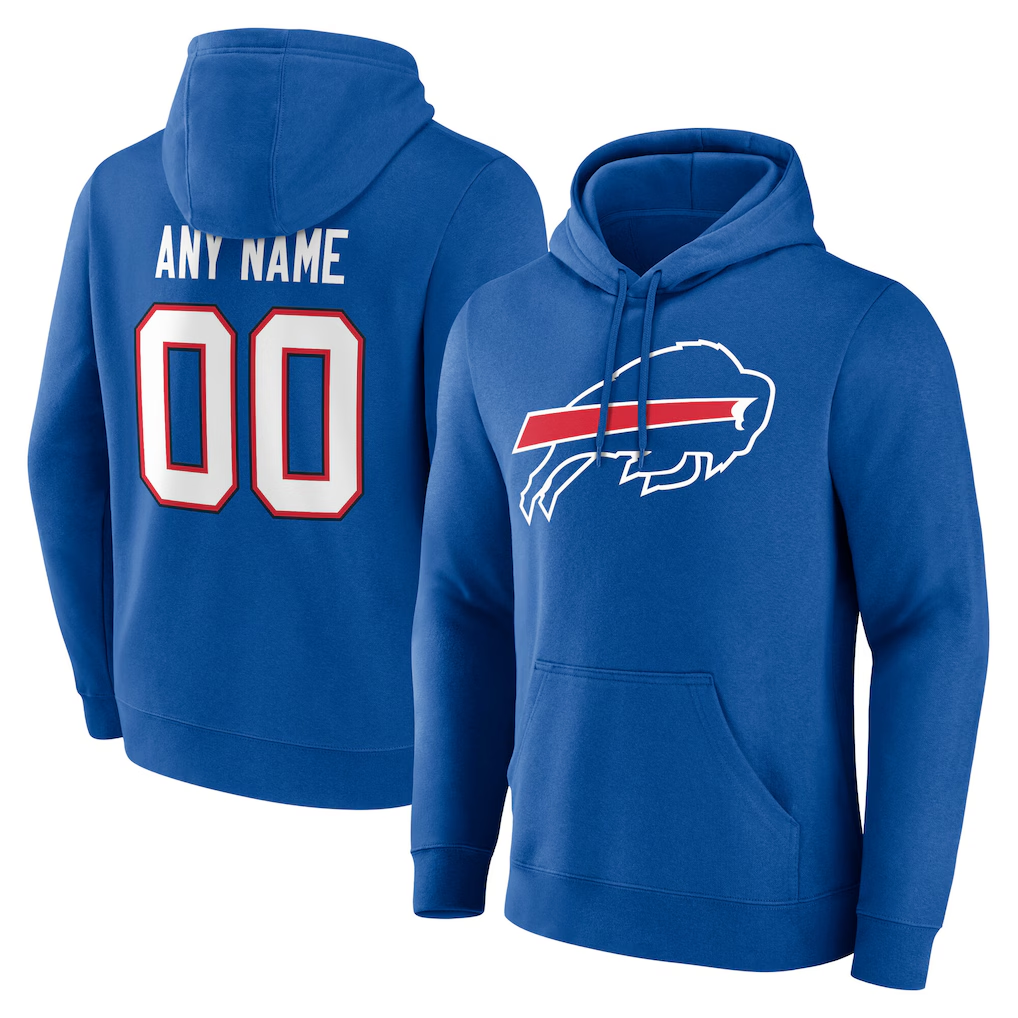 Qdoa Custom B.Bills Team Authentic Personalized Name & Number Hoodie Stitched Jerseys