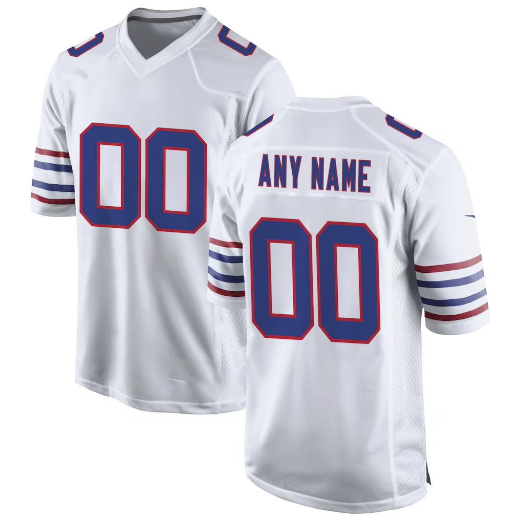 Qdoa Custom B.Bills White Alternate Game Stitched Jerseys