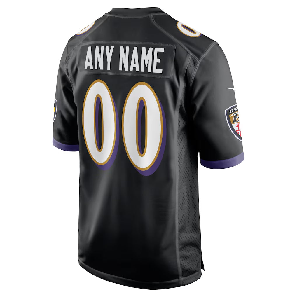 Qdoa Custom B.Ravens Black Alternate Home Game Any Name & Numbers Stitched Jerseys