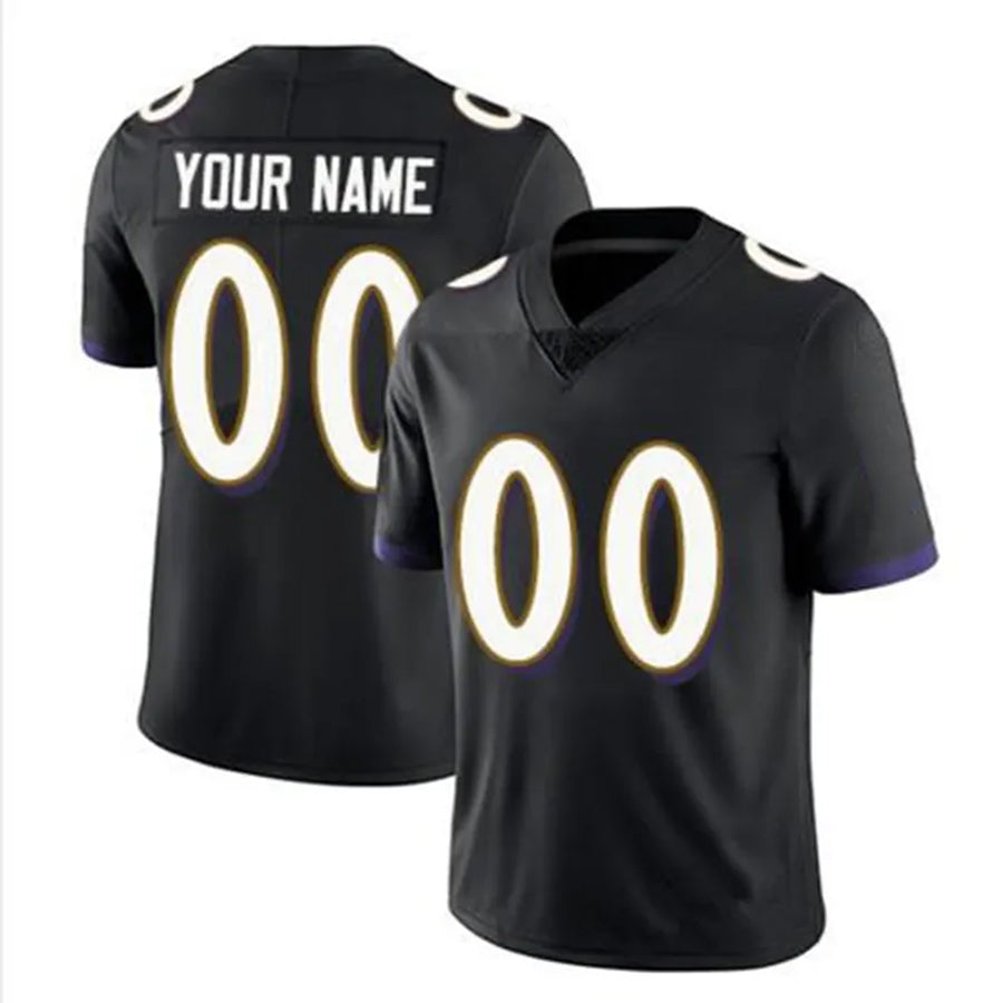 Qdoa Custom B.Ravens Black Replica Limited Game Stitched Jerseys