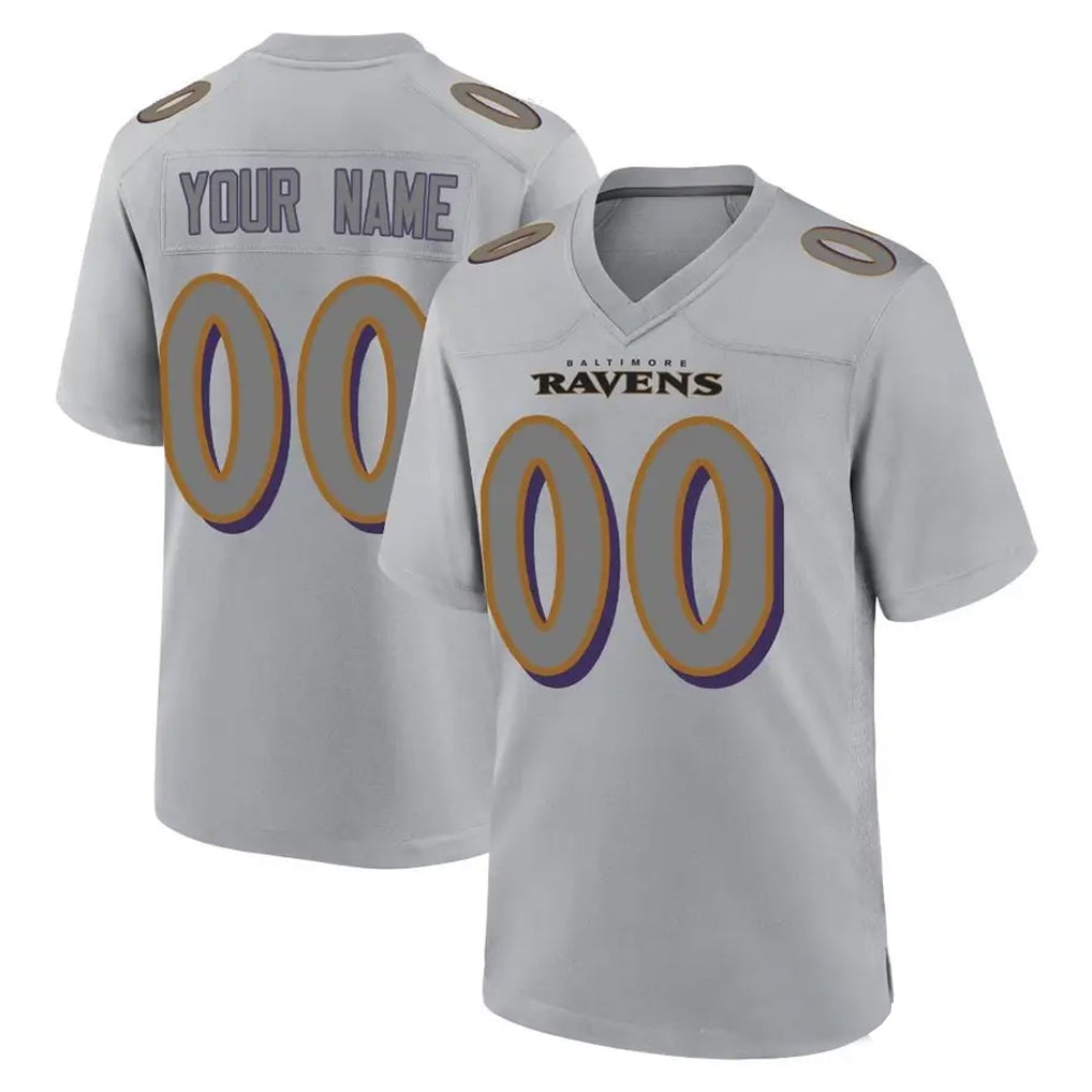 Qdoa Custom B.Ravens Gray Replica Game Any Name & Numbers Stitched Jerseys