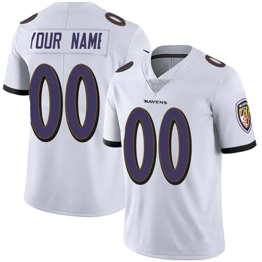 Qdoa Custom B.Ravens White Vapor F.U.S.E. Limited Stitched Jerseys