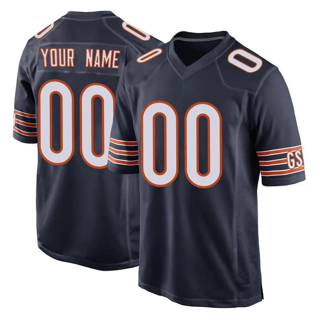 Qdoa Custom C.Bears Navy Home Game Any Name & Numbers Stitched Jerseys
