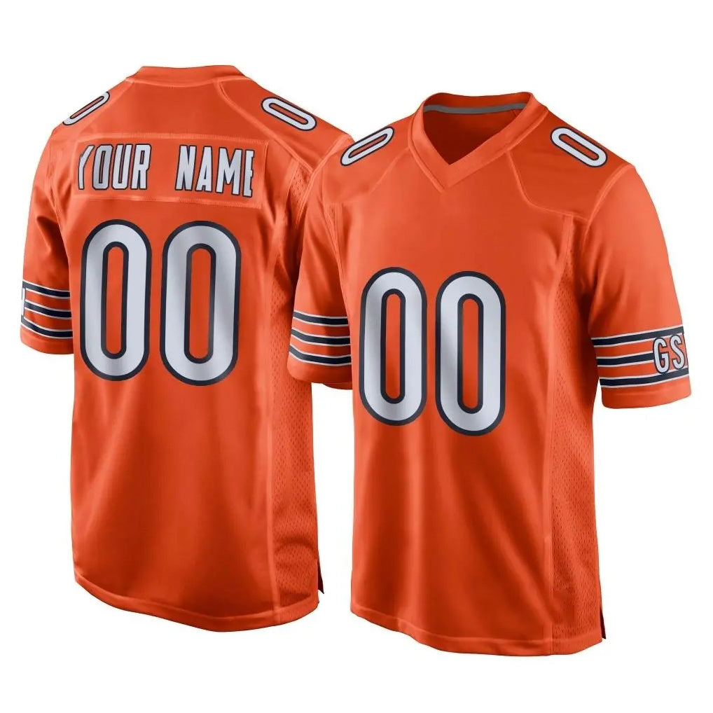 Qdoa Custom C.Bears Orange Home Game Any Name & Numbers Stitched Jerseys