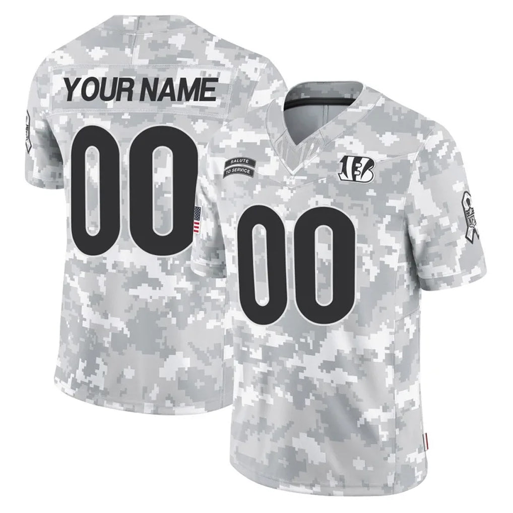 Qdoa Custom C.Bengals Arctic Camo Salute to Service Limited Any Name & Numbers Stitched Jerseys