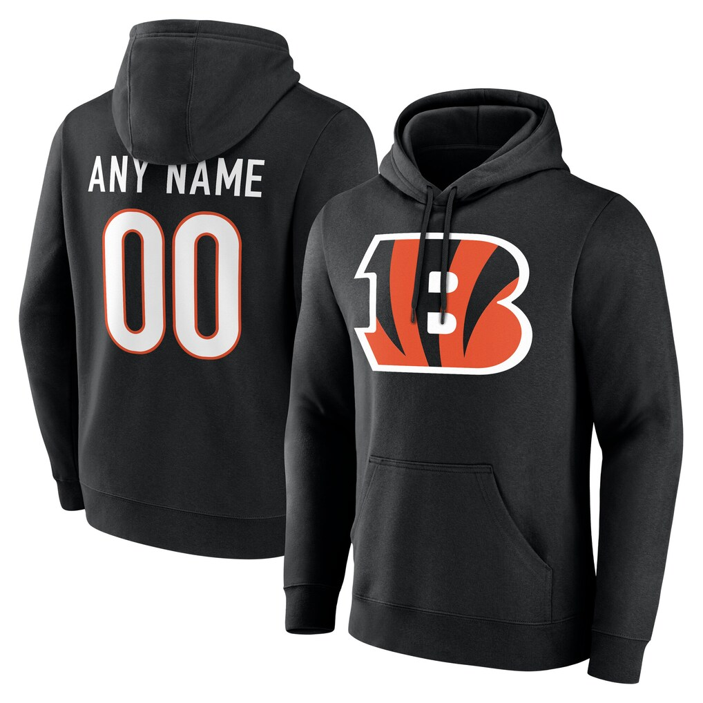 Qdoa Custom C.Bengals Black Big & Tall Team Authentic Custom Hoodie Stitched Jerseys