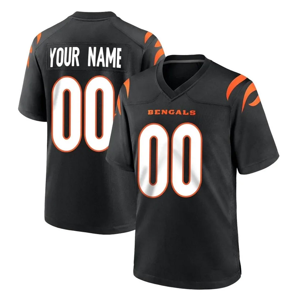 Qdoa Custom C.Bengals Black Home Game Any Name & Numbers Stitched Jerseys