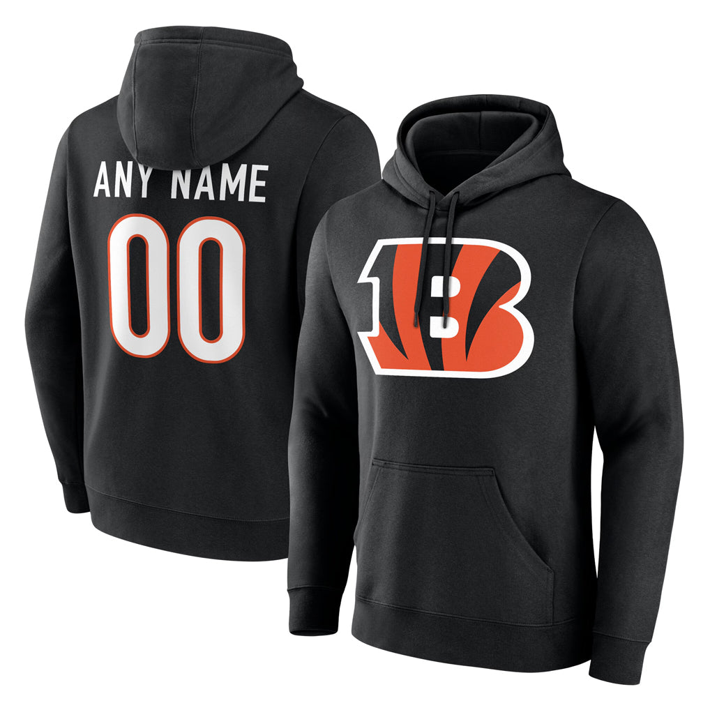 Qdoa Custom C.Bengals Black Long Sleeve Hoodie Any Name & Numbers Stitched Jerseys