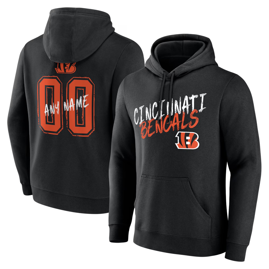 Qdoa Custom C.Bengals Gray Big & Tall Team Authentic Custom Hoodie Stitched Jerseys