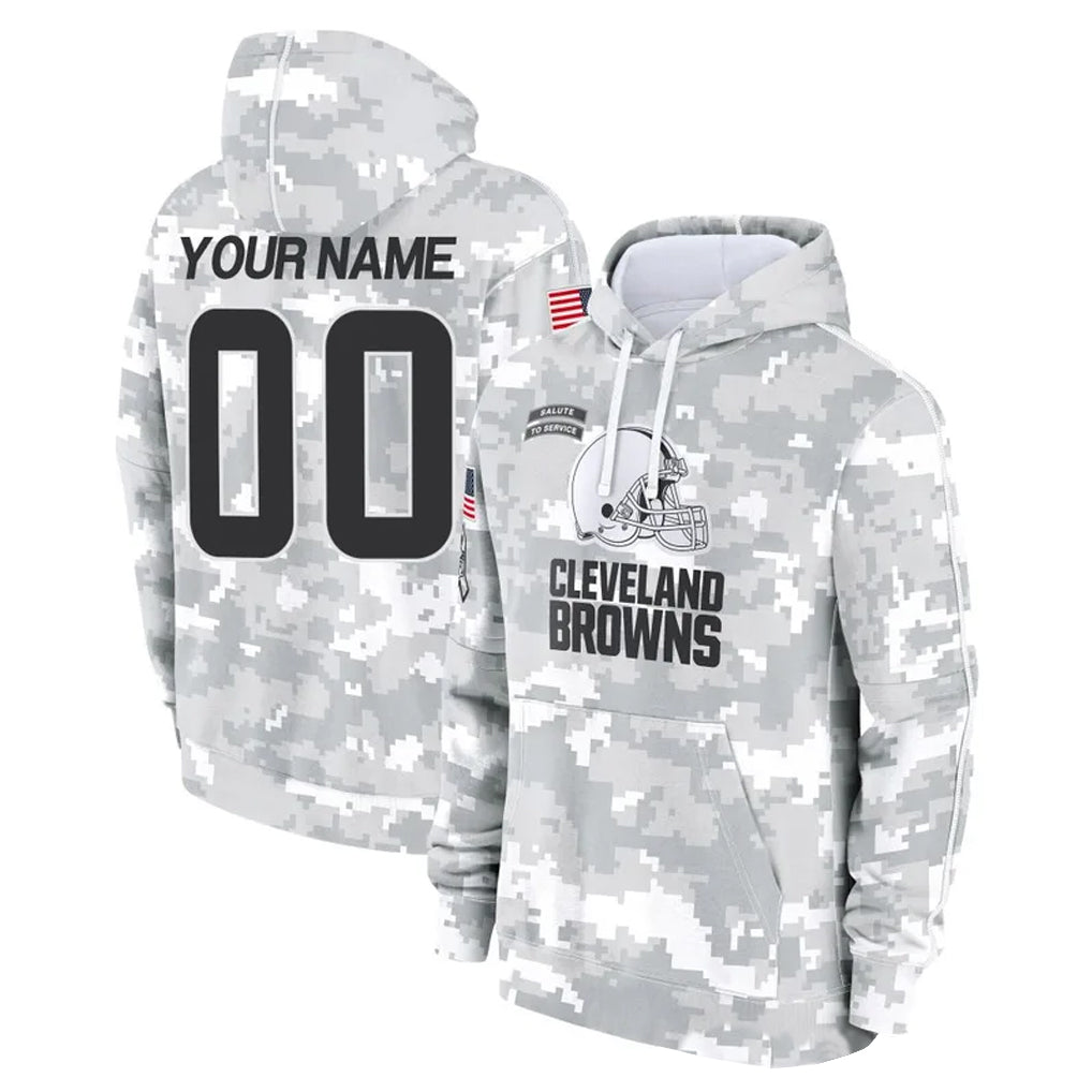 Qdoa Custom C.Browns Arctic Camo Salute to Service Hoodies Limited Any Name & Numbers Stitched Jerseys
