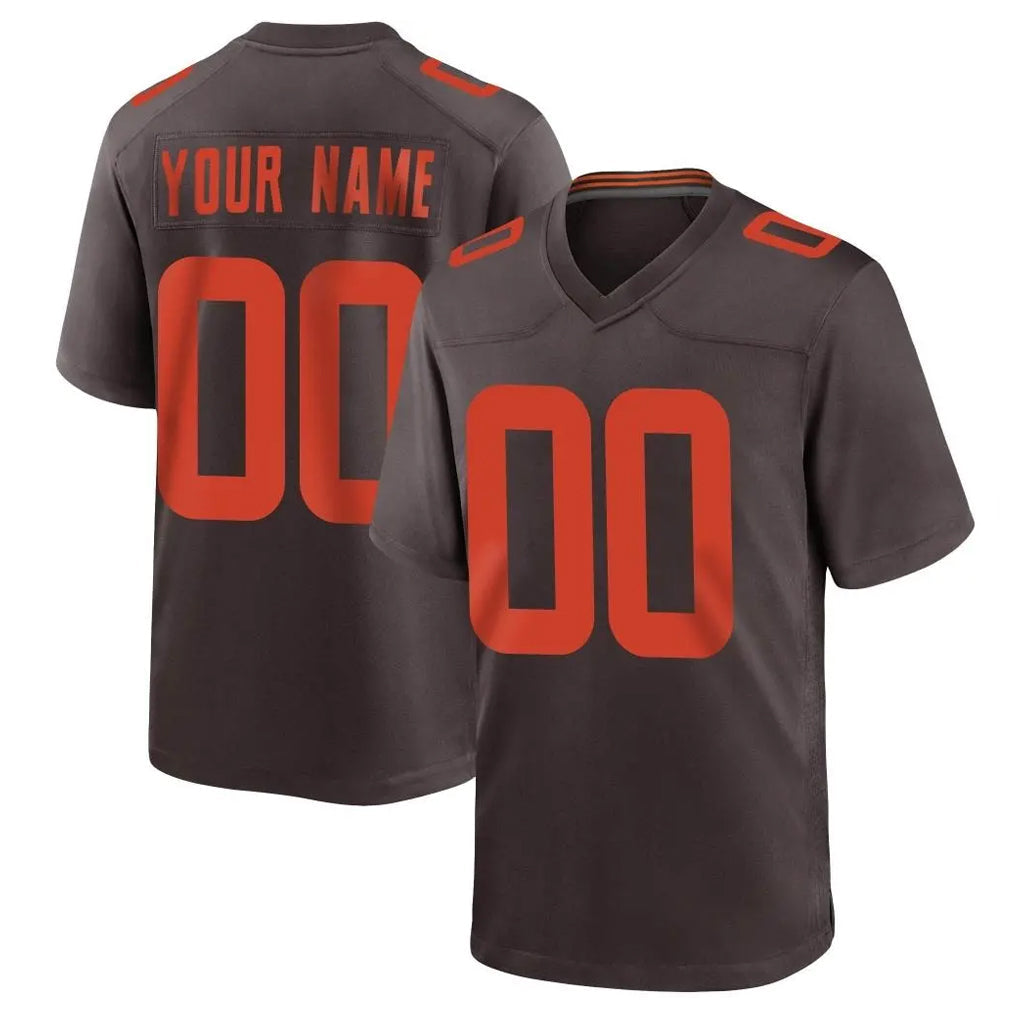 Qdoa Custom C.Browns Brown Alternate Home Game Any Name & Numbers Stitched Jerseys
