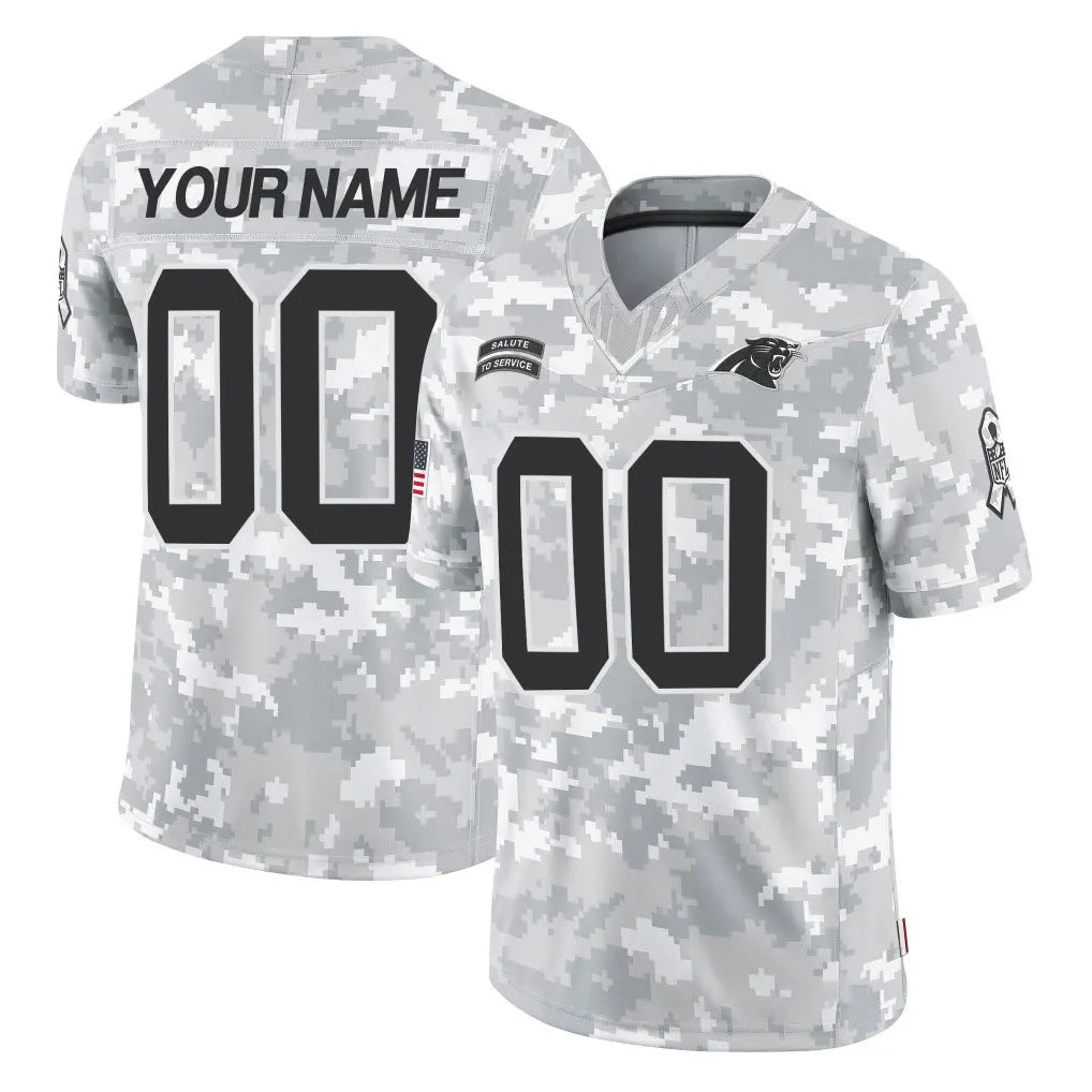 Qdoa Custom C.Panthers Arctic Camo Salute to Service Limited Game Any Name & Numbers Stitched Jerseys