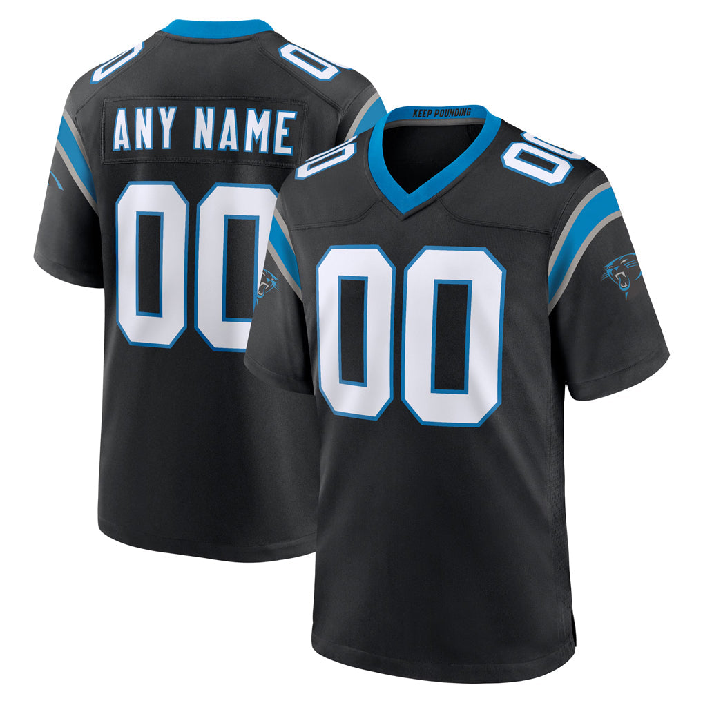 Qdoa Custom C.Panthers Black Home Game Any Name & Numbers Stitched Jerseys