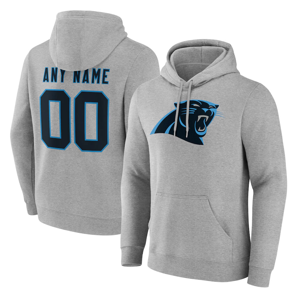 Qdoa Custom C.Panthers Gray Salute to Service Hoodies Any Name & Numbers Stitched Jerseys