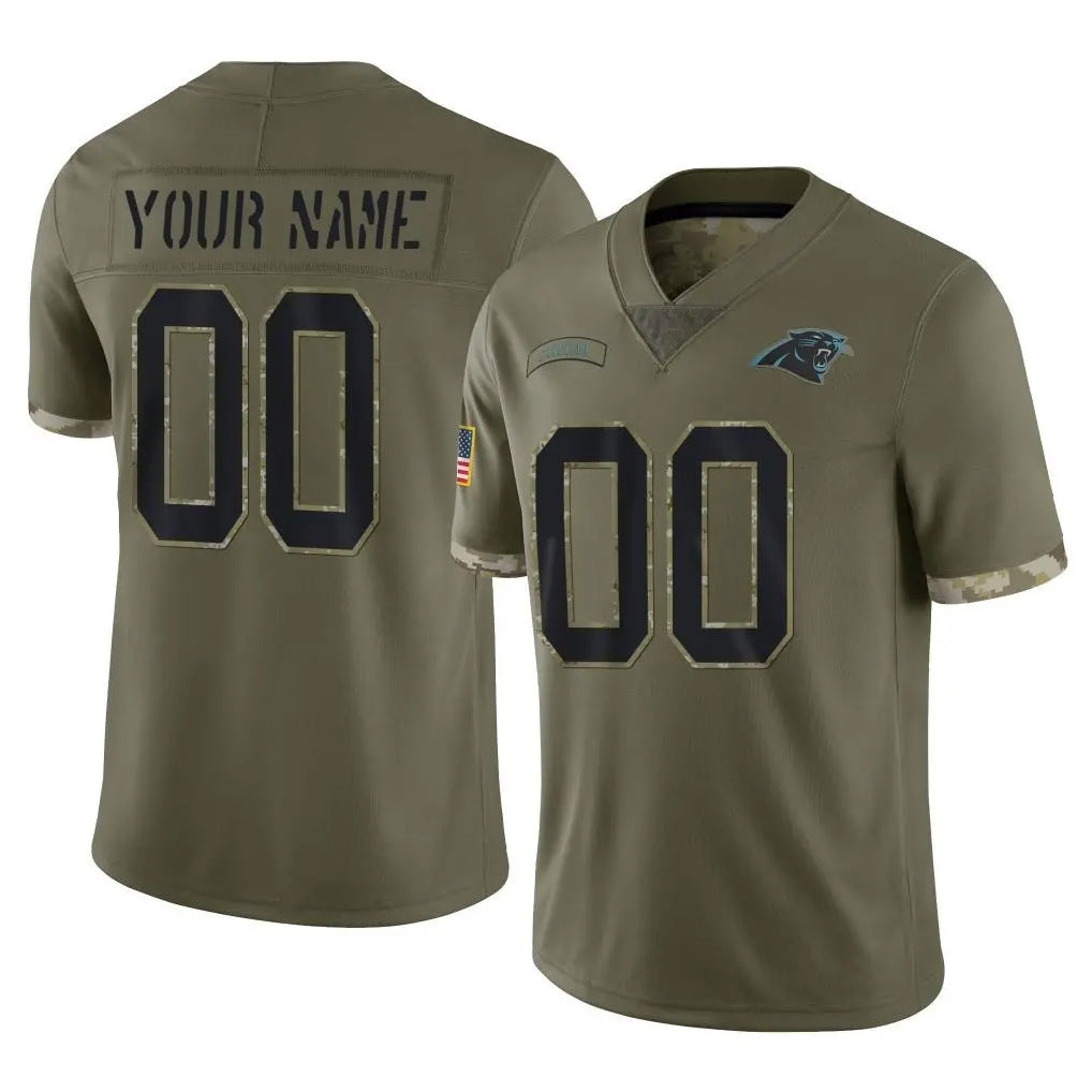 Qdoa Custom C.Panthers Olive Salute to Service Game Any Name & Numbers Stitched Jerseys