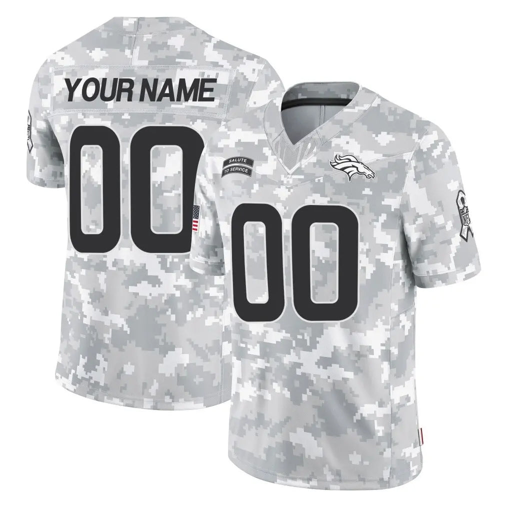 Qdoa Custom D.Broncos Arctic Camo Salute To Service Limited Any Name & Numbers Stitched Jerseys