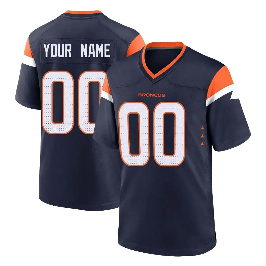 Qdoa Custom D.Broncos Navy Home Game Any Name & Numbers Stitched Jerseys