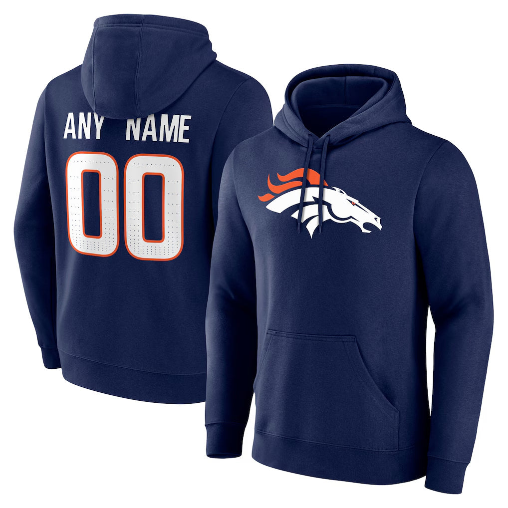 Qdoa Custom D.Broncos Navy Pullover Hoodie Limited Any Name & Numbers Stitched Jerseys
