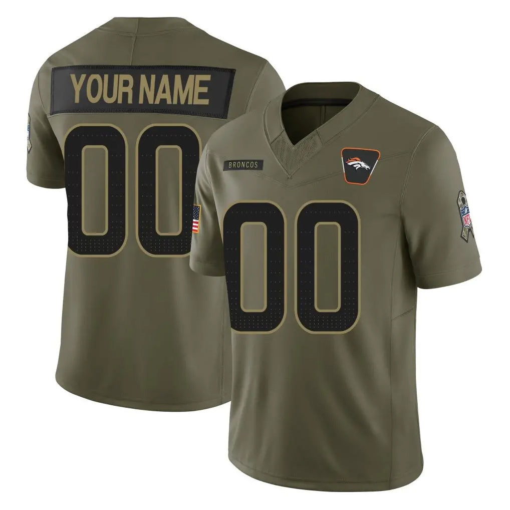 Qdoa Custom D.Broncos Olive 2025 Salute To Service Limited Home Any Name & Numbers Stitched Jerseys