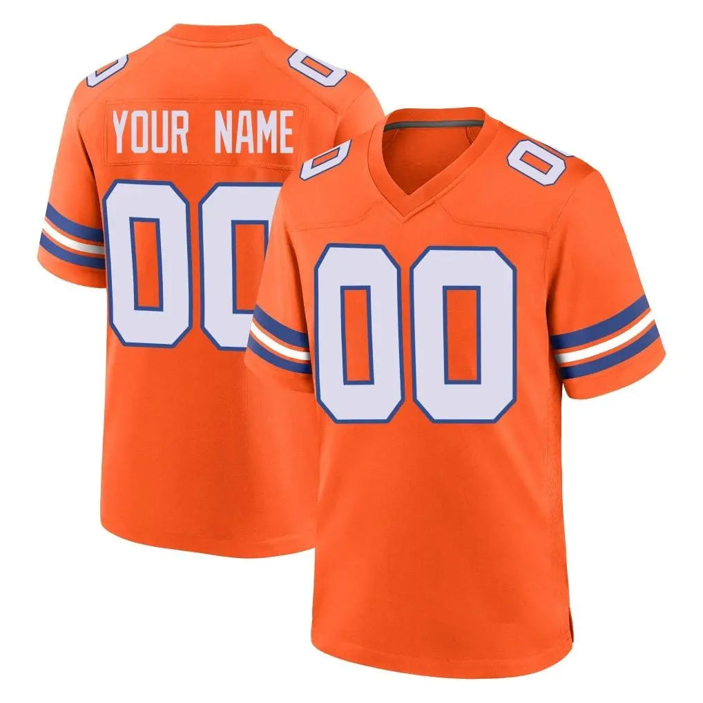 Qdoa Custom D.Broncos Orange Alternate Collection Throwback Game Any Name & Numbers Stitched Jerseys
